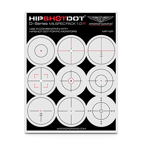 HipShotDot D-Series Milspec Pack - Aim Sight Assist Decals for Gaming