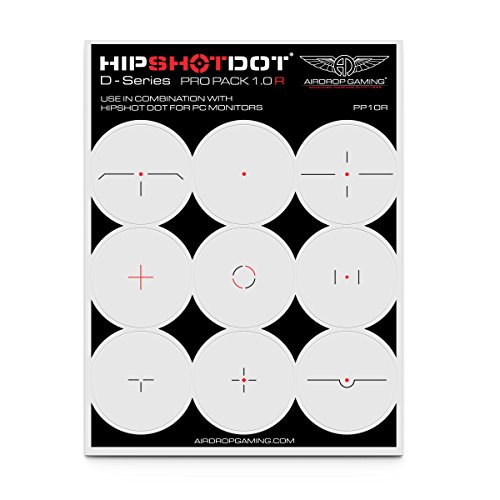 HipShotDot D-Series Pro Pack - Transparent Aim Sight Assist TV Decals