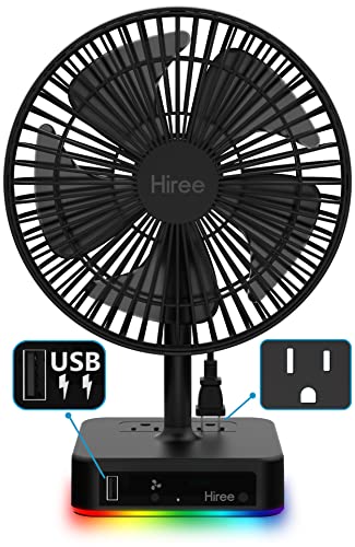 Hiree Desk Fan with USB Charging Port