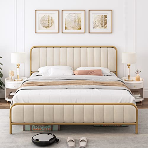 HITHOS Queen Size Bed Frame - Stylish, Functional, and Easy to Assemble