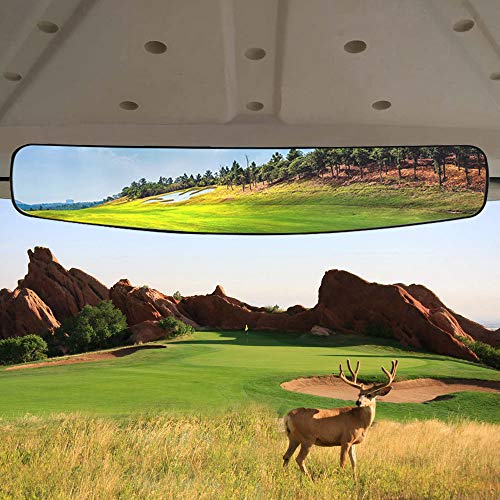 Golf Cart 16.5" Extra Wide Panoramic Rear View Mirror by HKOO