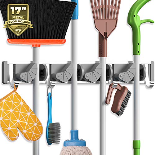 Holikme Wall Mount Mop and Broom Holder