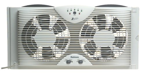 Holmes Dual Window Fan with Thermostat Control