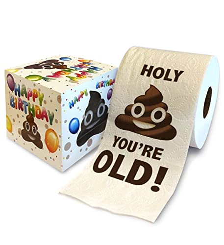 Holy Poop You're Old Printed Toilet Paper Gag Gift