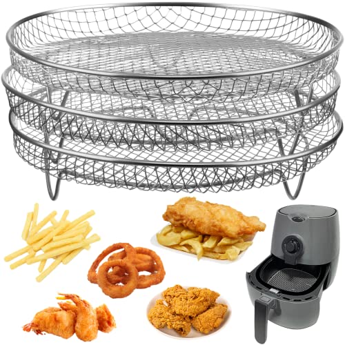 7 in 1 Air Fryer Accessories 7-piece Set for 3.5-5.8QT Type of Baking Basket  Double-layer Grill(Black)