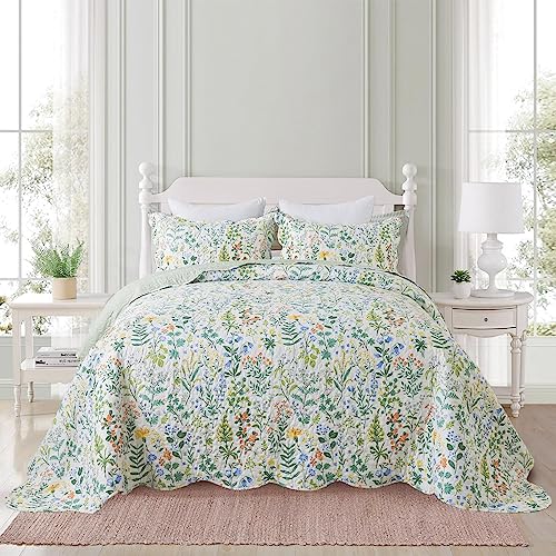 Homcosan Floral Quilt Set - Soft Bohemian Bedspread Coverlet