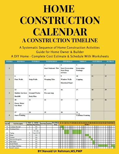 Home Construction Calendar: A Construction Timeline