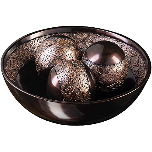 Creative Scents Dublin Brown Decorative Bowl & Orbs Set for Home Decor