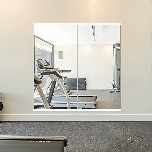 Shatterproof Wall Mirror Full Length,Mirror for Bedroom,Plexiglass Gym  Mirrors For Home Gym,Thick: 1/8,14 x 14 x 4 Pcs,Workout Mirrors Safe for