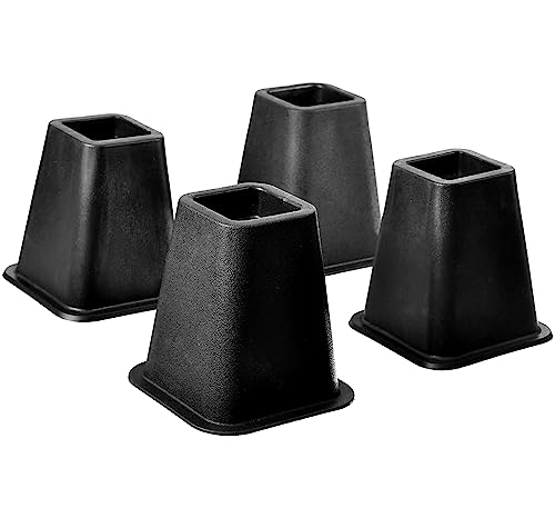 Home-it 5-6" Black Bed Risers: 4-Pack for Underbed Storage