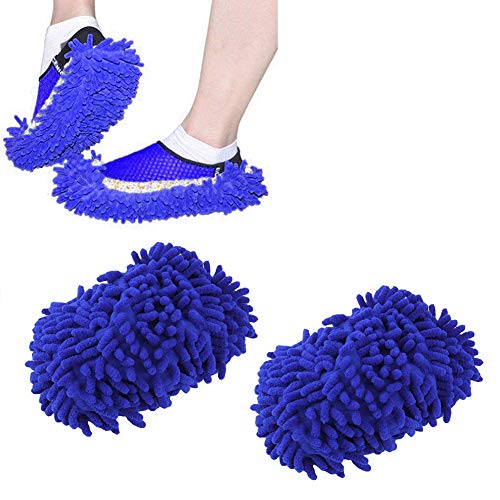 Blue Soft Slipper Floor Duster (1 Pair)" - Tskxuns