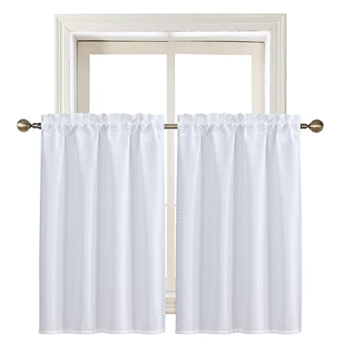 Home Queen White Water Resistant Bathroom Window Curtain