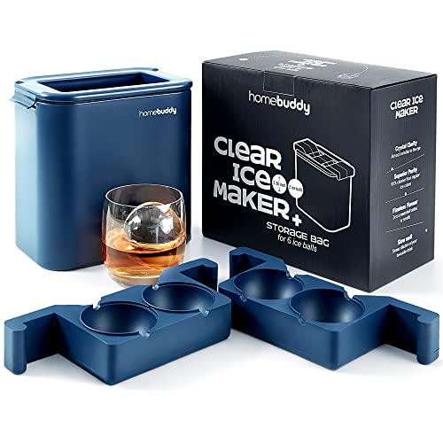 Simpletaste Crystal Clear Ice Ball Maker, BPA-Free Silicone Large Sphere Ice Mold, Ice Cube Tray for Whiskey, Cocktail and Drinks