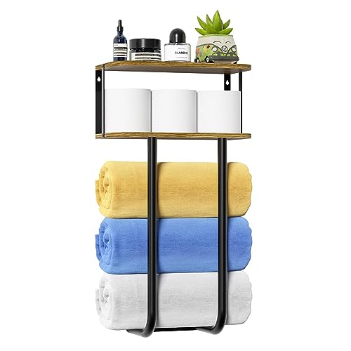 HomeDepal 2-Tier Wood Bathroom Towel Rack