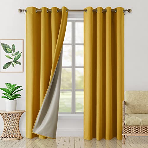 HOMEIDEAS Blackout Curtains with Liner