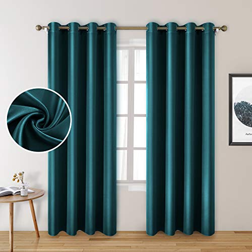 HOMEIDEAS Faux Silk Curtains