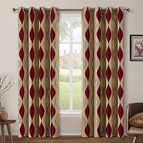 HOMEIDEAS Wave Room Darkening Curtains