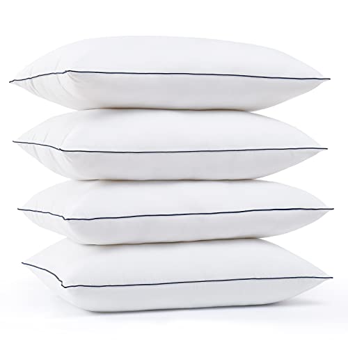 Queen Size Set of 4 Allergy-Friendly Microfiber Pillows