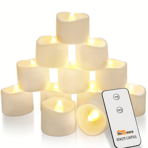 ANGELLOONG 9 x 4 Large Flameless Candles with Remote, Battery