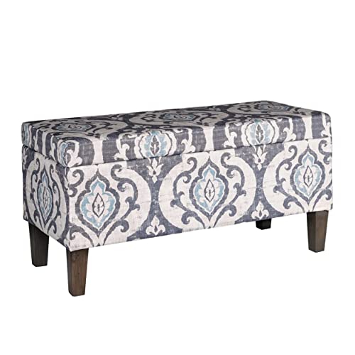 HomePop Large Upholstered Storage Ottoman Bench