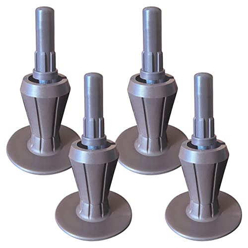 Home's Place Heavy Duty Steel Stem Replacement Bed Frame Feet with Plastic Inserts, Set of 4