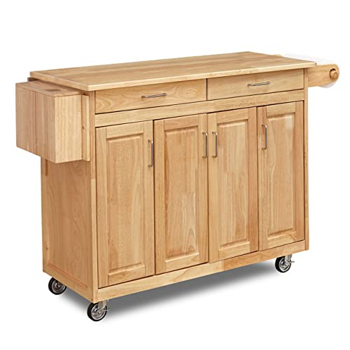 Homestyles Kitchen Mobile Cart with Drop Leaf Breakfast Bar