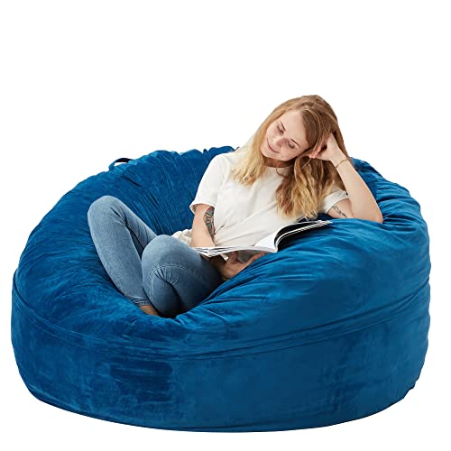 Homguava Large Bean Bag Chair with Memory Foam Fill - Blue