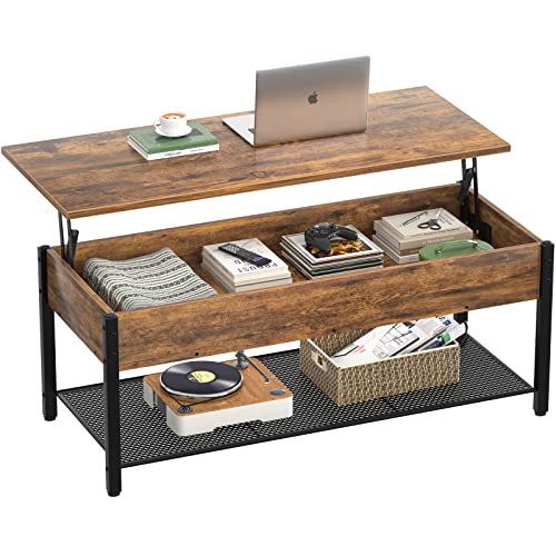 Homieasy Lift Top Coffee Table with Storage Shelf