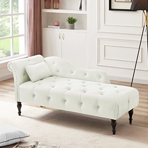 HomJoones Velvet Rolled Arm Chaise Lounges