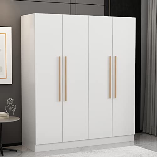 Homsee Wardrobe Armoire with 4 Doors and 7 Storage Cubes