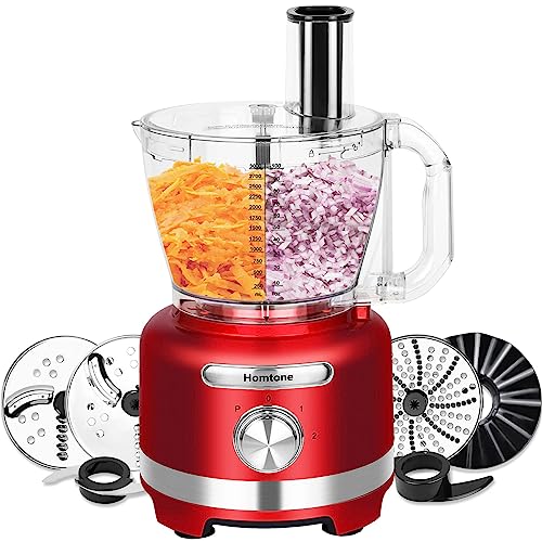 Homtone 600W Food Processor with 16 Cup Bowl & 4 Blades