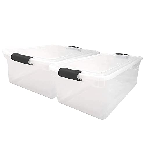Homz 64 Quart Storage Container with Lids (2 Pack)