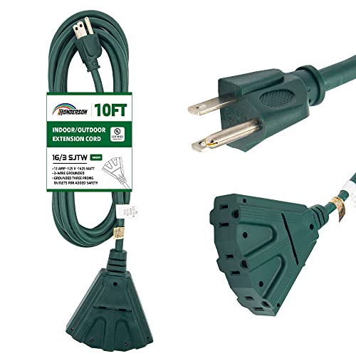 HONDERSON Outdoor Extension Cord with 3 Outlets - Durable and Safe