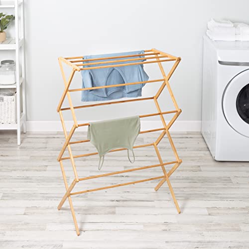 Honey-Can-Do Collapsible Clothes Drying Rack, Bamboo DRY-09508 Natural