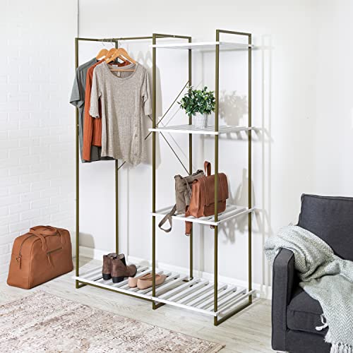 Honey-Can-Do Freestanding Metal Closet Wardrobe - Stylish and Functional Storage Solution