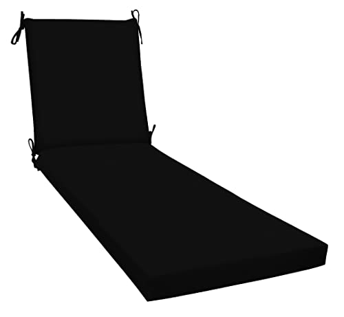 Honeycomb Outdoor Sunbrella Canvas Black Chaise Lounge Cushion