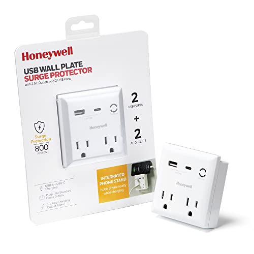 Honeywell USB Wall Plate Surge Protector