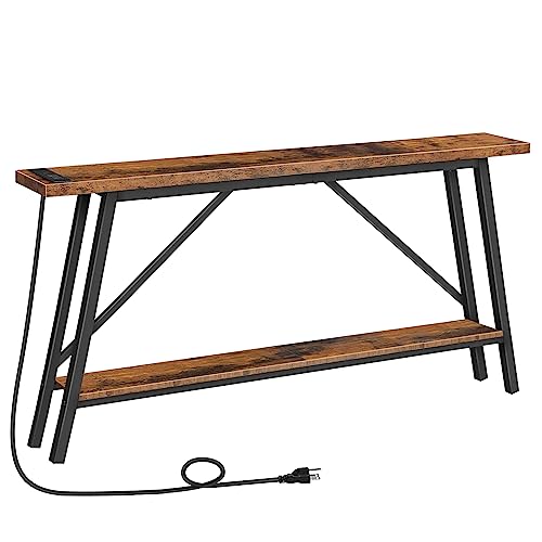 HOOBRO 63" Console Table with Charging Station