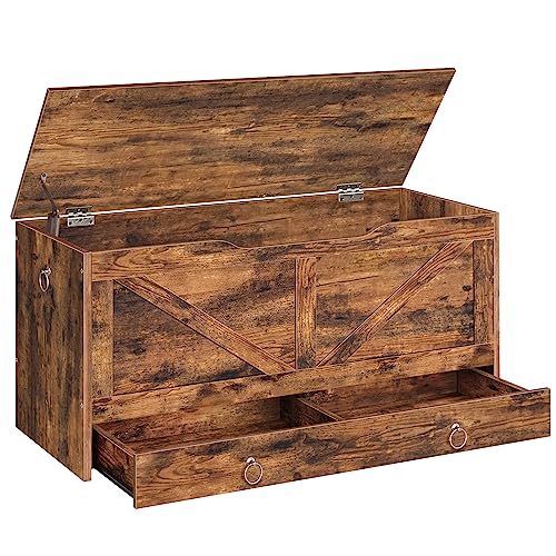 HOOBRO Wooden Storage Chest with Drawer