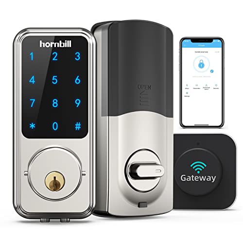 Hornbill Wi-Fi & Bluetooth Smart Lock - Keyless Entry Front Lock