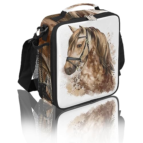 Watercolor Horse Insulated Lunch Bag for Kids by CFpolar