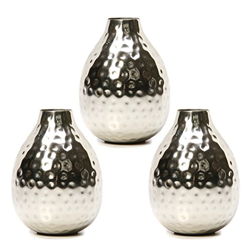 Hosley Set of 3 Metal Bud Vases