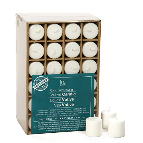 Hosley’s Set of 72 White Unscented Votive Candles