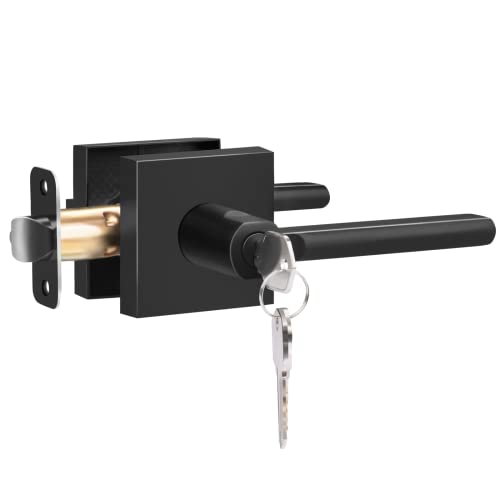 HOSOM Black Exterior Door Handle with Lock
