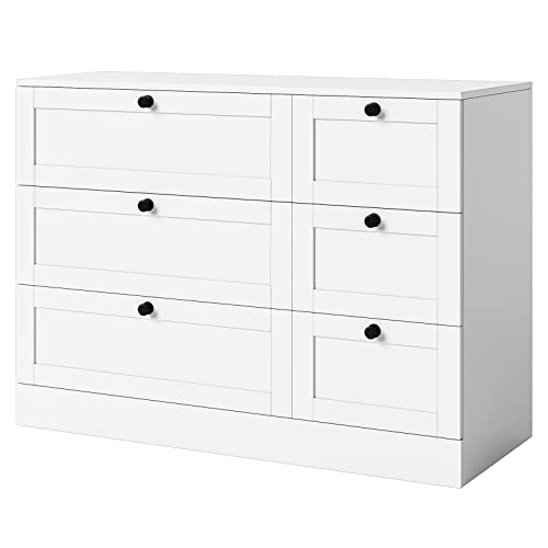 HOSTACK 6 Drawer Double Dresser - Stylish and Versatile Storage Solution