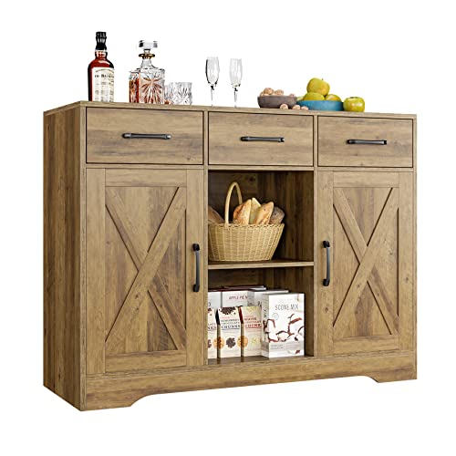 HOSTACK Farmhouse Buffet Cabinet with Storage