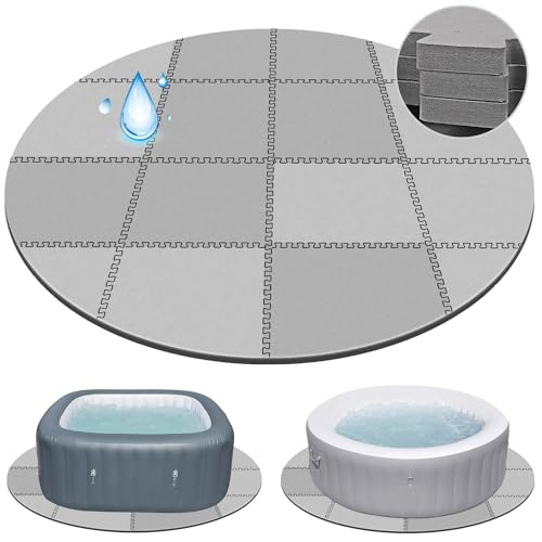 Hot Tub Protective Pad - Extra-thick Interlocking Mat for Portable Inflatable Hot Tubs