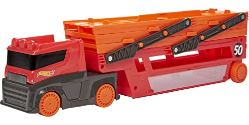 Hot Wheels MEGA Hauler with 6 Levels, 50 Car Storage, Connects to Tracks