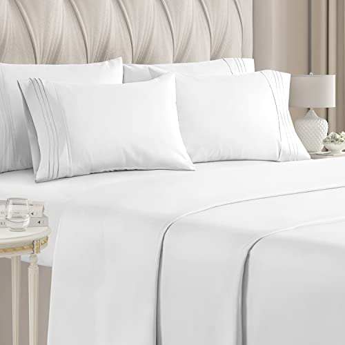 Hotel Luxury Bed Sheets - Full Size - 6 Piece Set