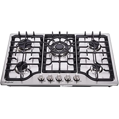 Hotfield Gas Cooktop Stainless Steel 5 Burners Stovetop